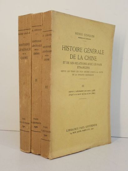 null Cordier, Henri.Histoire générale de la Chine et des relations avec les pays...