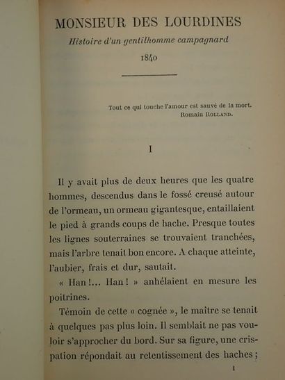null Châteaubriant, Alphonse de.M. des Lourdines. Paris, Bernard Grasset, 1911. Demi-maroquin...