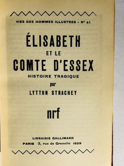 null Lytton Strachey / Trad. Jacques Heurgon.Elisabeth et le comte d'Essex Histoire...
