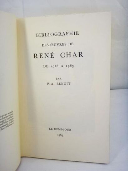  Benoit P.A. / Valentine Hugo / Braque / Picasso.Bibliographie des oeuvres René Char,...