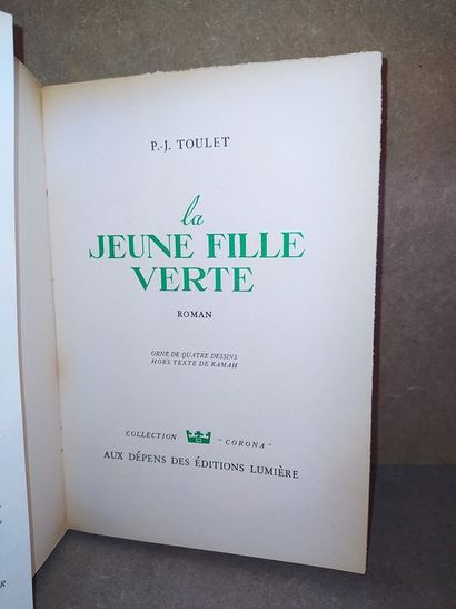 null Toulet P.-J..La jeune fille verte. Edité à Paris, chez les Editions Lumière,...