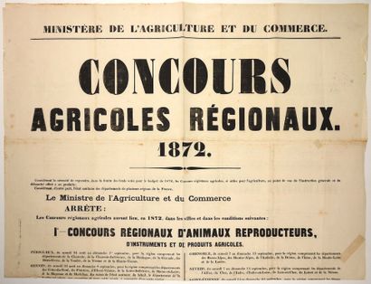 null «CONCOURS AGRICOLES RÉGIONAUX, 1872» - Ministère de l'Agriculture et du Commerce...