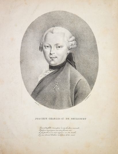 null SUMMER. "Joachim Charles Comte de SOYÉCOURT" Lithographed portrait by H. Henri...
