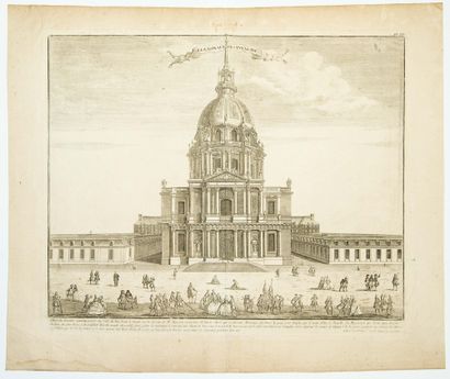 null "ROYAL INVALIDS CHURCH." Engraving of 1761: "The Hôtel des Invalides built in...