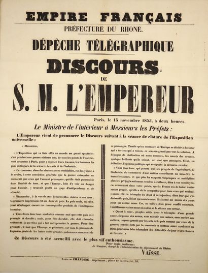 null NAPOLÉON III. 1855. EXPOSITION UNIVERSELLE DE 1855 (GUERRE DE CRIMÉE) - PARIS,...