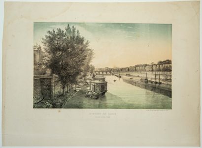 null "L'OUEST DE PARIS, vue prise du Pont Royal" by Frédéric WENTZEL (1807-1869)...