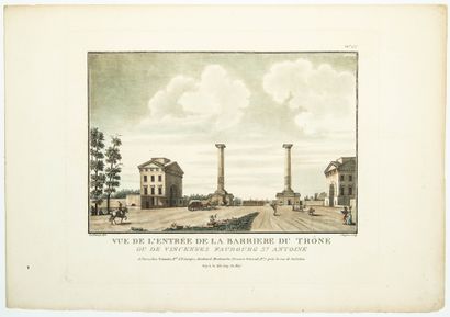 null "View of the entrance to LA BARRIERE DU TRÔNE or Vincennes Faubourg St Antoine."...