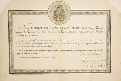 CHARLES-FERDINAND D'ARTOIS, Duc de BERRY (1778-1820) Fils de Charles-Philippe de...