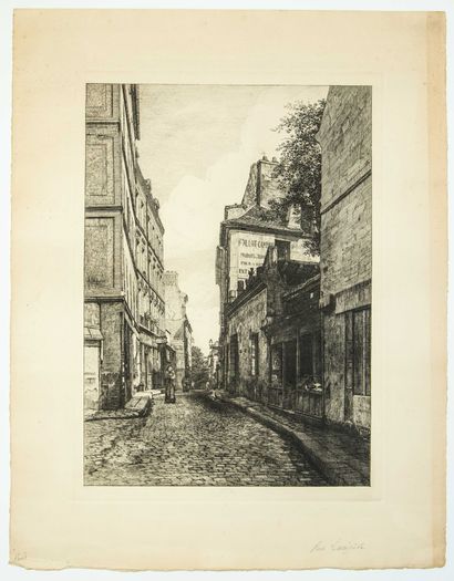 null PARIS. Rue Lacépède . Early 20th century etching (54 x 42). State A