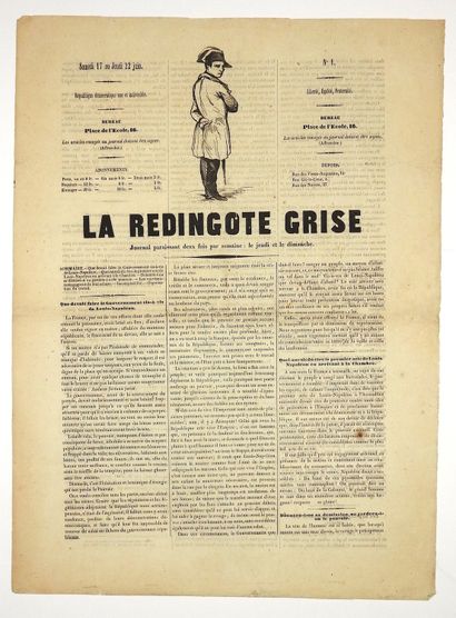 null JOURNAL N°1 of "LA REDINGOTE GRISE". Office 16, Place de l'Ecole - from 17 to...