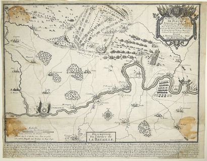 null ENGRAVING: "PLAN OF THE BATTLE OF FLEURUS won by the King's Army commanded by...