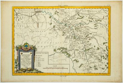 null PARIS AND ITS SUBURBS. Engraved map mid 18th century: "CHOROGRAPHY OF THE GENERALITY...