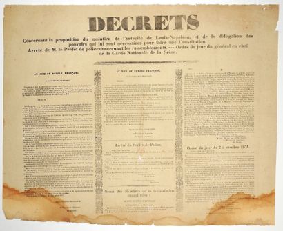 null DÉPARTEMENT DE LA SEINE. COUP D'ÉTAT du 2 DÉCEMBRE 1851. «DÉCRETS Concernant...