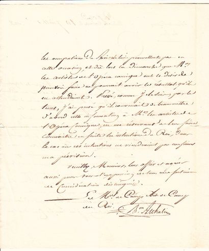 null TOPS. Palace of SAINT CLOUD (92) on 10 July 1832. Letter signed by Marshal de...