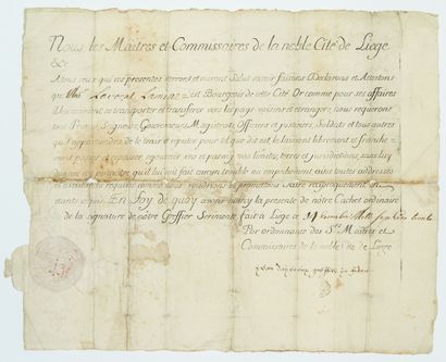null BELGIUM. LIEGE. Set of 10 ancient documents concerning Belgium from 1730 to...