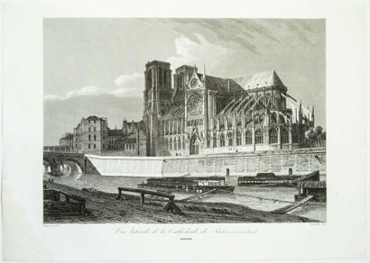 null «Vue latéral de LA CATHÉDRALE DE PARIS, coté méridional.» Chapuy del. 1833,...
