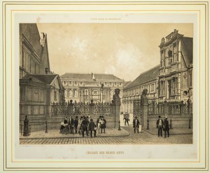 null «PARIS DANS SA SPLENDEUR» (c. 1861). 5 Planches gravées : Les Halles centrales,...