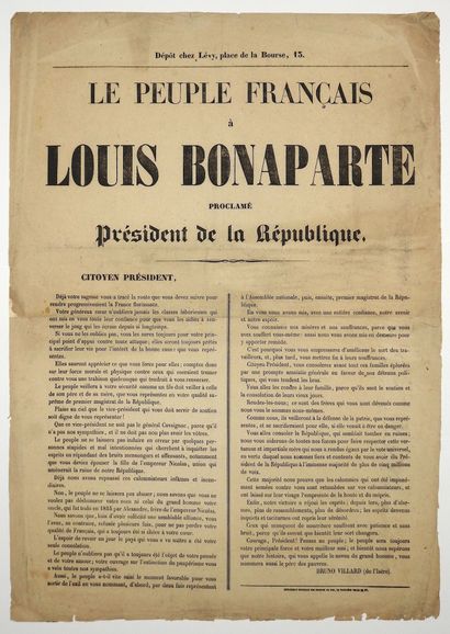null «LE PEUPLE FRANÇAIS à LOUIS BONAPARTE proclamé Président de la République.»...