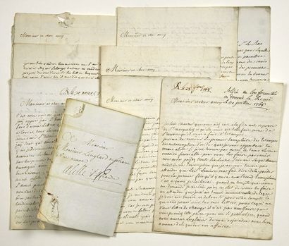 null (PARIS. MARCHAND D'ESTAMPES.) Correspondance de 10 Lettres de PARIS, de 1765...