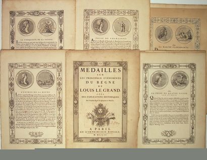 null MÉDAILLES DE LOUIS XIV. 1702-1712 : 21 Pages gravées, tirées des «Médailles...