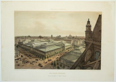 null «PARIS DANS SA SPLENDEUR» (c. 1861). 5 Planches gravées : Gare du Chemin de...