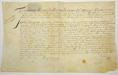 null VISCOUNT D'AUGE. 1715. Registration of a MARRIAGE CONTRACT according to the...