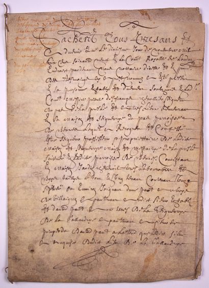 null VIENNE. BEUXES  1669. Seigneurie du PAS. Cahier de parchemin 11 pages (28 x...