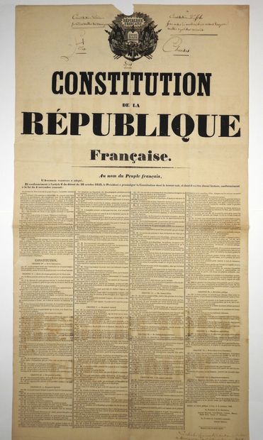 null (CONSTITUTION of 1848. DOUBTS) "CONSTITUTION of the French Republic adopted...