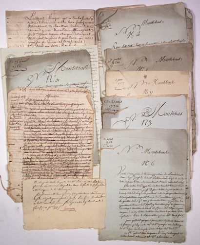 null BOURBONNAIS. SEIGNIORY OF MONTEBRAS. Family (Creuse. Allier). Archive 18th c....