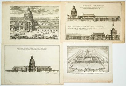 null PARIS. THE INVALID. Collection of 12 different engravings representing the Hôtel...