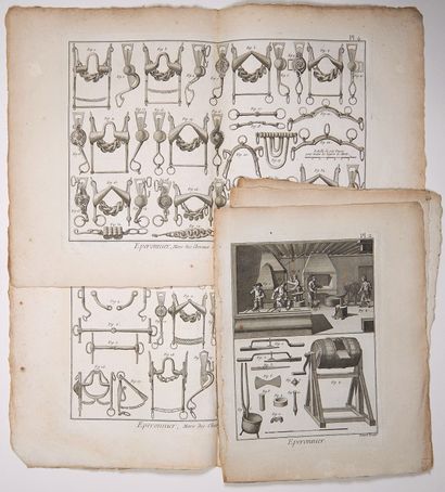 null (ÉQUITATION. ÉPERONNIER) 5 PLANCHES DE L'ENCYCLOPÉDIE DE DIDEROT D'ALEMBERT,...