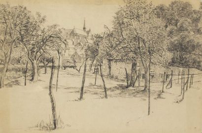 null TRIEL SUR SEINE (YVELINES). Pretty drawing beginning of the XXth century, from...