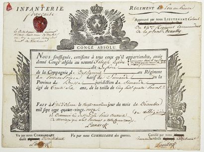 null ILE D'OLÉRON (17). ST DOMINGUE. 1791. RÉGIMENT DU PORT AU PRINCE Infanterie....