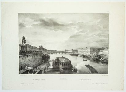 null "PARIS. View of the Louvre taken from the PONT-NEUF" in Paris E. Ardit street...