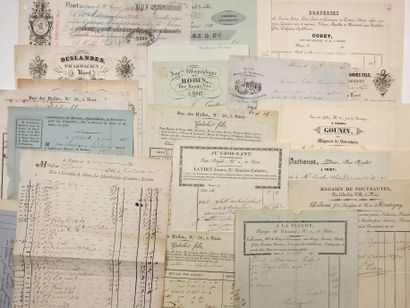 null TWO-SEVER. NIORT. COLLECTION OF 20 INVOICES from 1768 to 1869; Almost all different,...