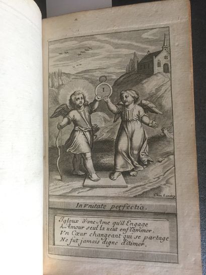 null [VAENIUS] Emblems of Divine Love. Paris, Landry, 1738. In-12 contemporary brown...
