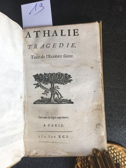 null RACINE (Jean): Athalie. Following the Copy, printed in Paris (Amsterdam, Schelte),...