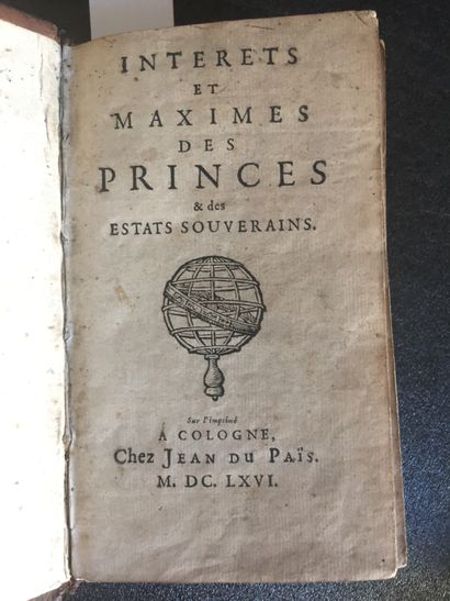 null [ROHAN Duc Henri de] Intérêts et maximes des Princes et des Etats souverains....