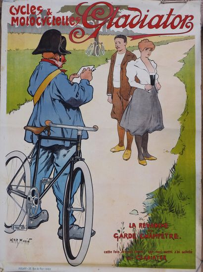 null 
Cycling / Gladiator / Lovers / Home Guard. Original poster. "Cycles and Motorcycles...
