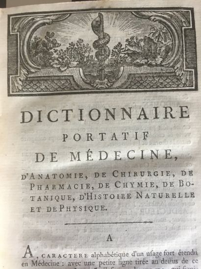 null MEDECINE - LAVOISIEN (J.-F.): Dictionnaire portatif de médecine, d'anatomie,...