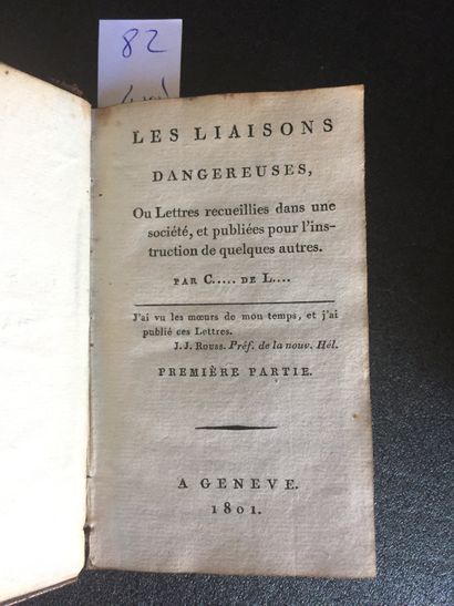 null CHODERLOS de LACLOS: Les Liaisons Dangereuses. Genève (Cazin), 1801. 4 vol....