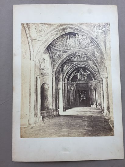 null ITALY- 3 original 19th century photographs, two of which are mounted on cardboard:...