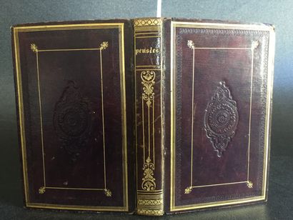 null MANUSCRIT - ROMANTIC BINDING : Thoughts. One volume in-12 contemporary plum...