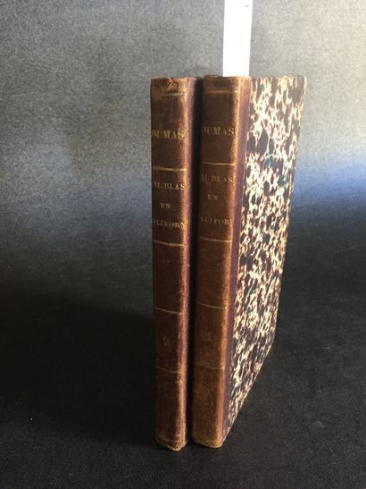 null DUMAS (A.) : Un Gil Blas en Californie. Paris, Cadot, 1852. 2 vols. in-8 black...