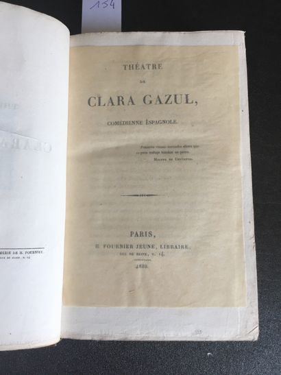 null [MERIMEE P.] Théâtre de Clara Gazul. Fournier Jeune, 1830. In-8 demi-maroquin...
