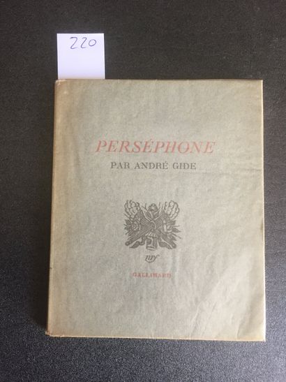 null GIDE (André) : Perséphone. Gallimard, 1934. In-12 broché, 53 pp. Edition Originale....