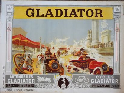 null 
Automobile / Gladiator / Antiquity / Circus. Original poster. "Gladiator, automobiles,...