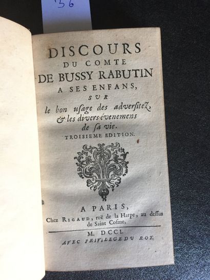 null BUSSY-RABUTIN : Discours du comte Bussy-Rabutin à ses enfants, sur le bon usage...