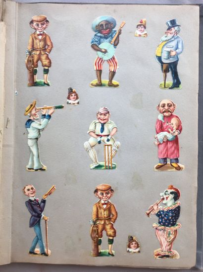 null CHROMOLITHOGRAPHIES Important collection of about 250 cut-outs, pasted on the...