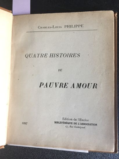 null PHILIPPE (Charles-Louis): Quatre histoires de pauvre amour. Editions de l'Enclos,...